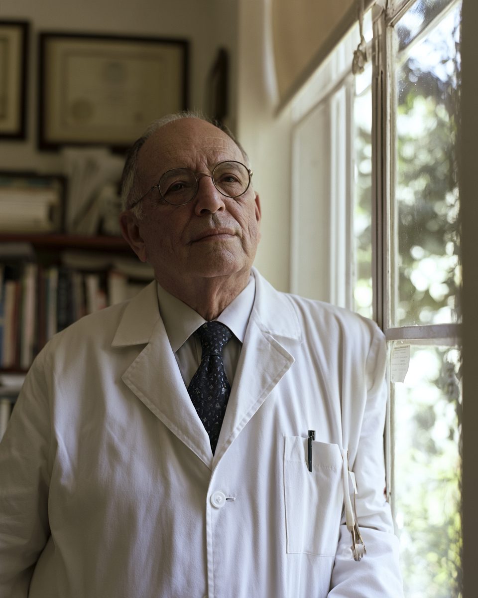 Médico tranquilo entre consultas en su consultorio